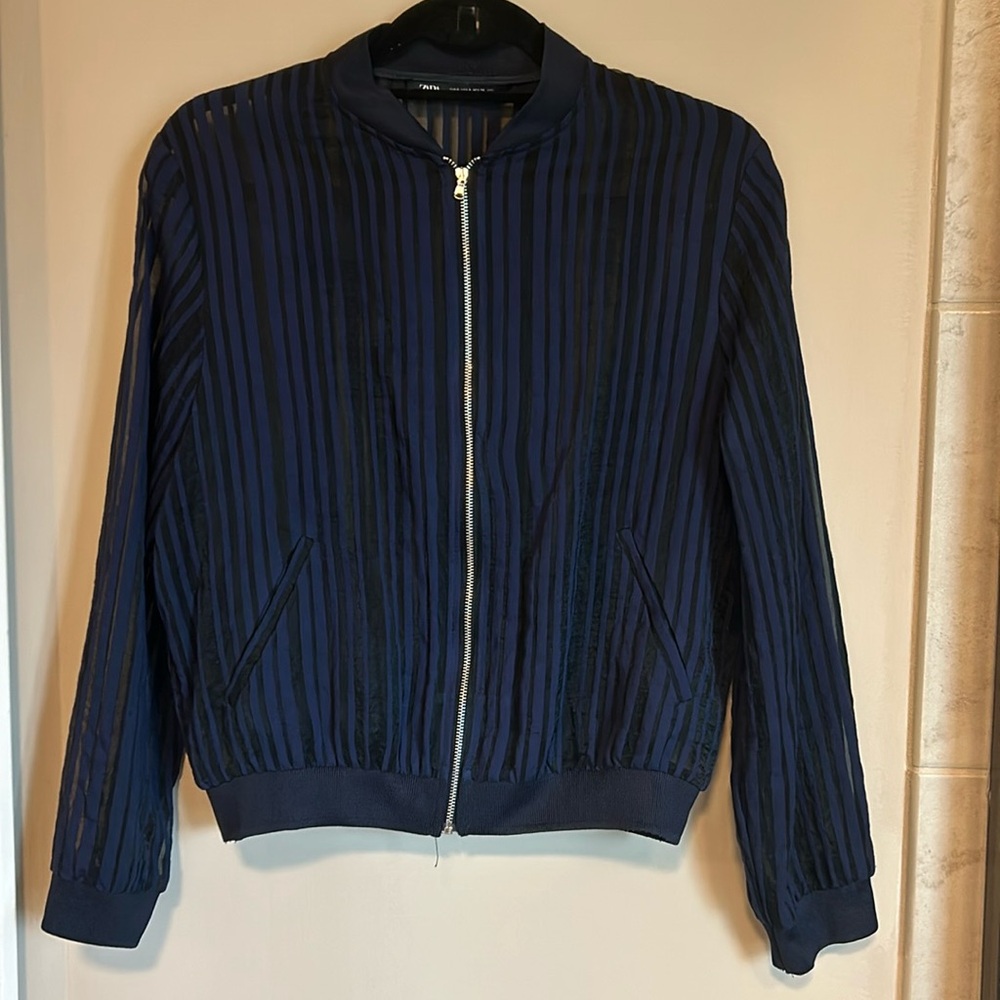 Zara Bomber Jacket Size S Blue